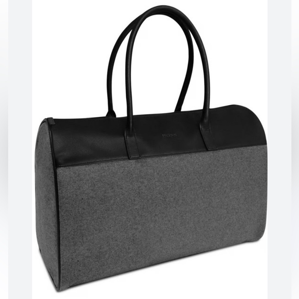 Hugo Boss Black and Gray Duffel/Weekender/Travel Bag